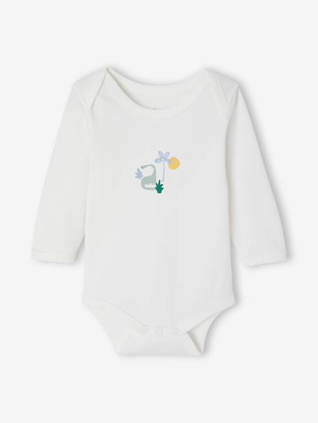 Pack of 5 long-sleeved bodysuits for baby boys ecru - vertbaudet enfant 