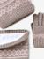 Knitted hat, snood and gloves set for girls mocha - vertbaudet enfant 