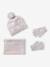 Knitted hat, snood and gloves set for girls sandy beige - vertbaudet enfant 