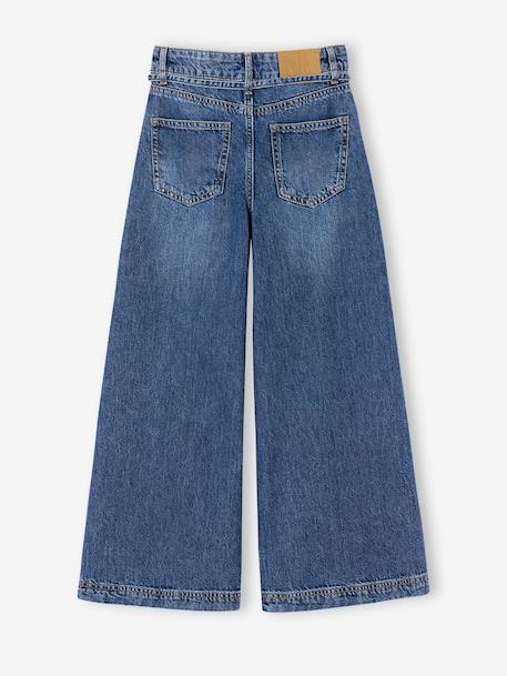 Wide-leg jeans for girls medium blue - vertbaudet enfant 
