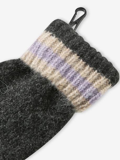 Ensemble fille bonnet, snood et gants tricot anthracite - vertbaudet enfant 