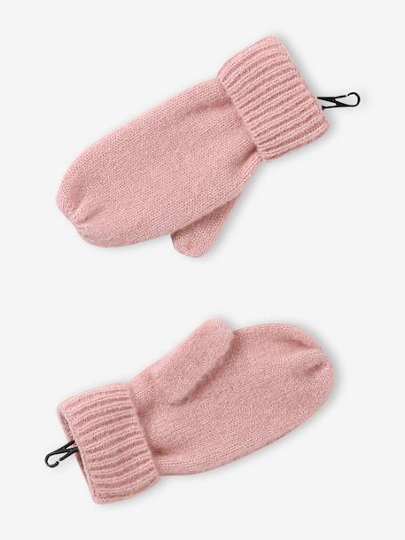 Knitted hat, snood and gloves set for girls rosy - vertbaudet enfant 