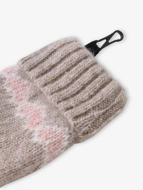 Ensemble fille tricot bonnet, snood et gants moka - vertbaudet enfant 