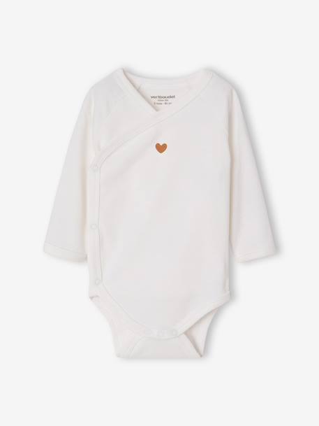 Pack of 5 long-sleeved bodysuits for newborn girls ecru - vertbaudet enfant 