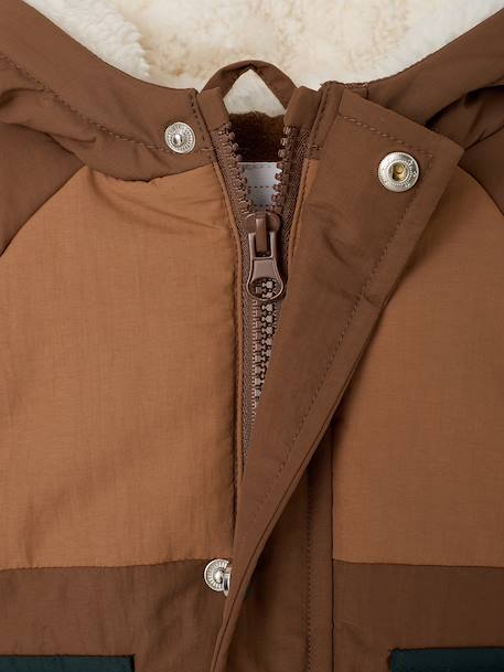 Hooded puffer jacket for baby boys cocoa - vertbaudet enfant 