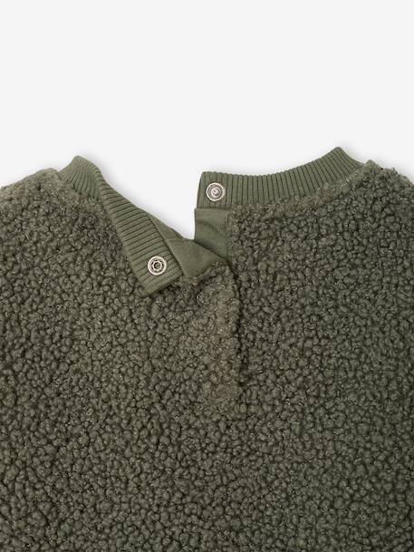 Sherpa sweatshirt for babies green+pecan nut - vertbaudet enfant 