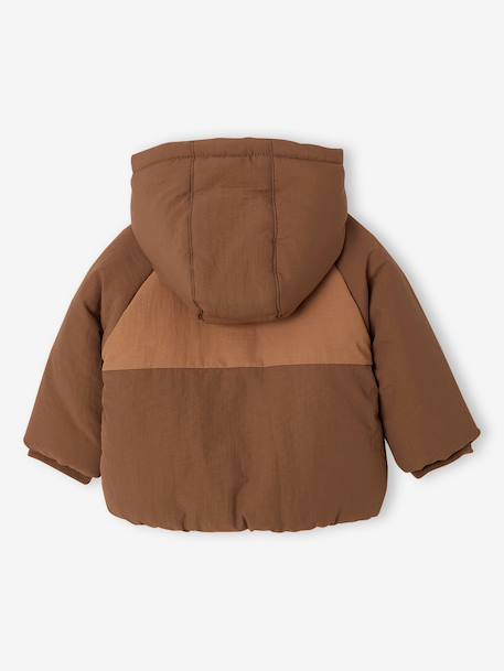 Hooded puffer jacket for baby boys cocoa - vertbaudet enfant 