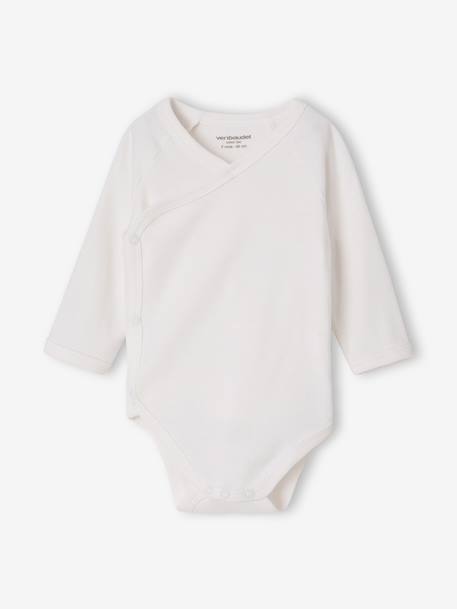Pack of 5 long-sleeved bodysuits for newborn girls ecru - vertbaudet enfant 