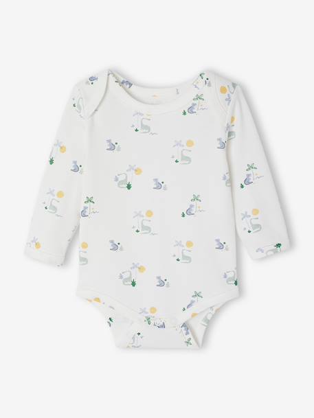 Pack of 5 long-sleeved bodysuits for baby boys ecru - vertbaudet enfant 