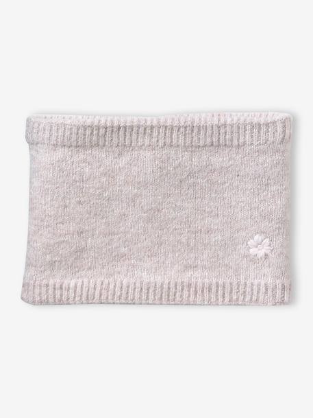 Knitted hat, snood and gloves set for girls sandy beige - vertbaudet enfant 