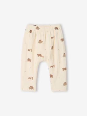 -Pantalon bébé en gaze de coton