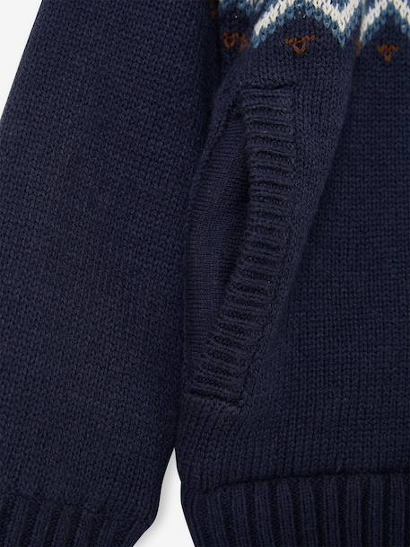Hooded cardigan for boys navy blue - vertbaudet enfant 