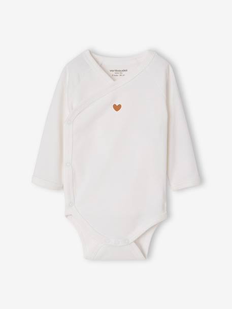 Pack of 5 long-sleeved bodysuits for newborn girls ecru - vertbaudet enfant 