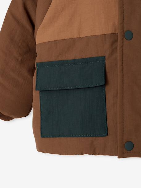 Hooded puffer jacket for baby boys cocoa - vertbaudet enfant 