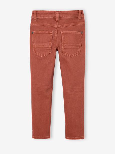 NARROW Hip, MorphologiK Slim Leg Coloured Trousers, for Boys beige+black+clay beige+emerald green+night blue+petrol blue+rust+tomato red - vertbaudet enfant 