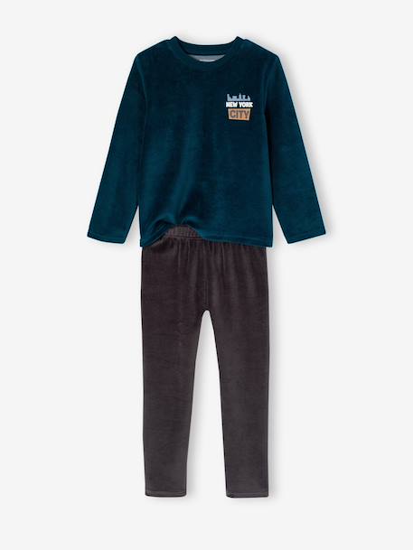 Pack of 2 velour pyjamas for boys anthracite - vertbaudet enfant 