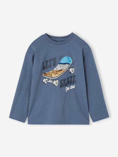Long-sleeved T-shirt for boys medium blue - vertbaudet enfant 