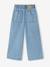 Wide-Leg Paperbag Jeans with Flower Motifs for Girls deep blue+denim grey+light blue - vertbaudet enfant 