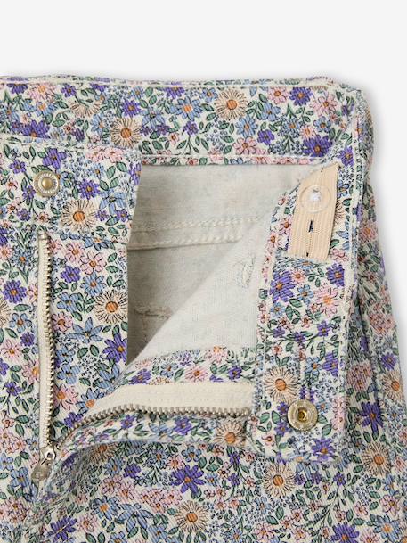 Wide-leg trousers for girls lilac - vertbaudet enfant 