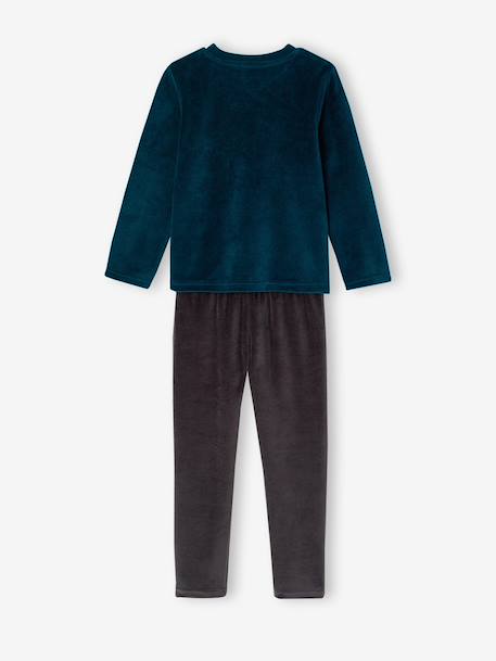 Pack of 2 velour pyjamas for boys anthracite - vertbaudet enfant 