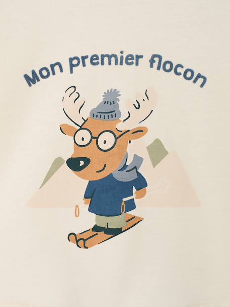 Long-sleeved T-shirt for baby ecru - vertbaudet enfant 