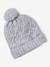 Ensemble fille tricot bonnet, snood et gants bleu ciel+gris chiné - vertbaudet enfant 