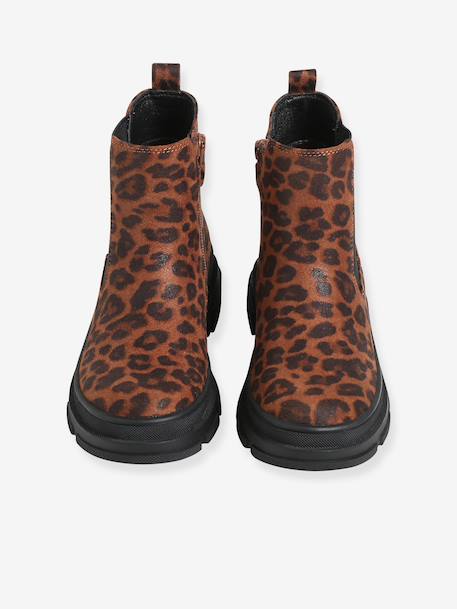 Boots fille zippées marron chiné - vertbaudet enfant 