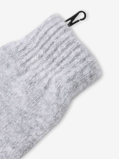 Ensemble fille tricot bonnet, snood et gants bleu ciel+gris chiné - vertbaudet enfant 