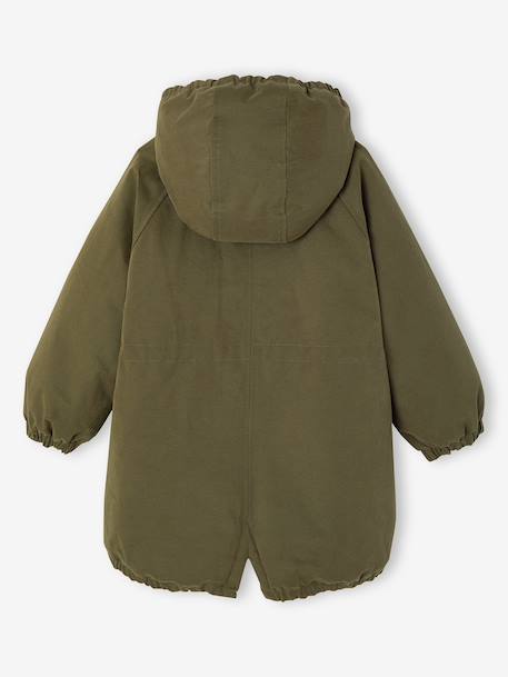 Parka fille à capuche doublée imitation fourrure bois de rose+noir+prune+vert foncé - vertbaudet enfant 