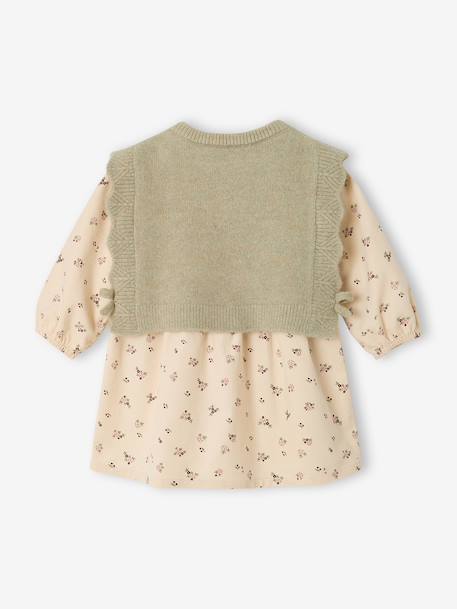 Dress and jumper set for baby girls vanilla - vertbaudet enfant 