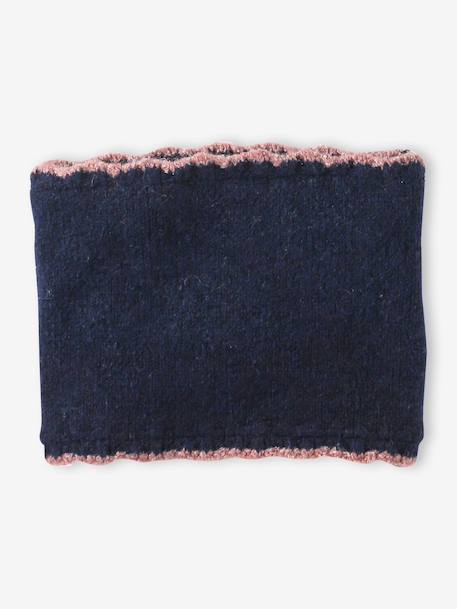 Knitwear hat, snood and gloves set for girls navy blue - vertbaudet enfant 