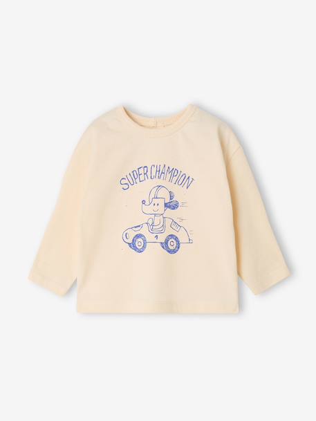 Pack of 2 long-sleeved T-shirts for baby cocoa+emerald green - vertbaudet enfant 