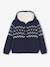 Hooded cardigan for boys navy blue - vertbaudet enfant 