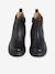 Girls' elasticated and zipped leather boots black+camel - vertbaudet enfant 