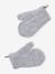 Knit hat, snood and gloves set for girls marl grey+sky blue - vertbaudet enfant 