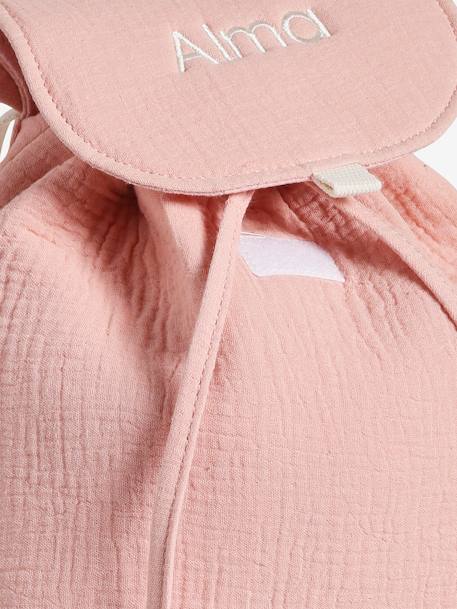 Pre-School Backpack in Cotton Gauze, Fun Ears night blue+rosy+sage green+vanilla - vertbaudet enfant 