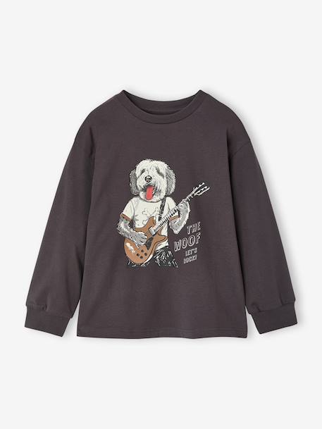 T-shirt manches longues garçon gris ardoise - vertbaudet enfant 
