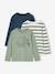 Pack of 3 long-sleeved T-shirts for boys caramel+lilac+rust+sage green - vertbaudet enfant 