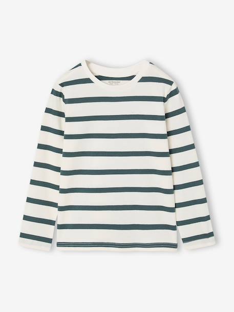 Pack of 3 long-sleeved T-shirts for boys caramel+lilac+rust+sage green - vertbaudet enfant 