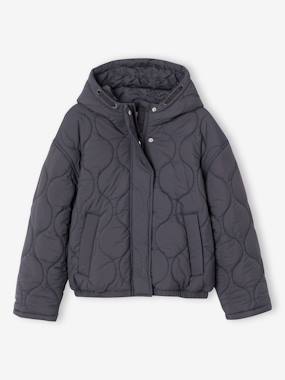 Girls-Lightweight puffer jacket with hood for girls