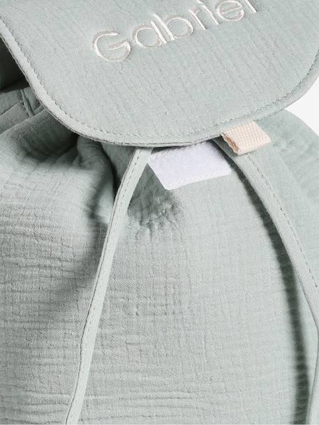 Sac à dos personnalisable en gaze de coton animation oreilles bleu nuit+multicolore+rose poudré+vanille+vert sauge - vertbaudet enfant 