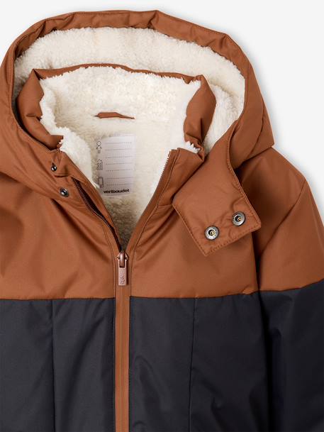 Technical Parka with Hood for Boys BROWN MEDIUM SOLID WITH DESIGN+hazel - vertbaudet enfant 