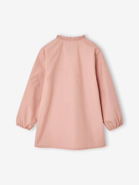 Customisable snap-fastening school smock for girls rosy - vertbaudet enfant 