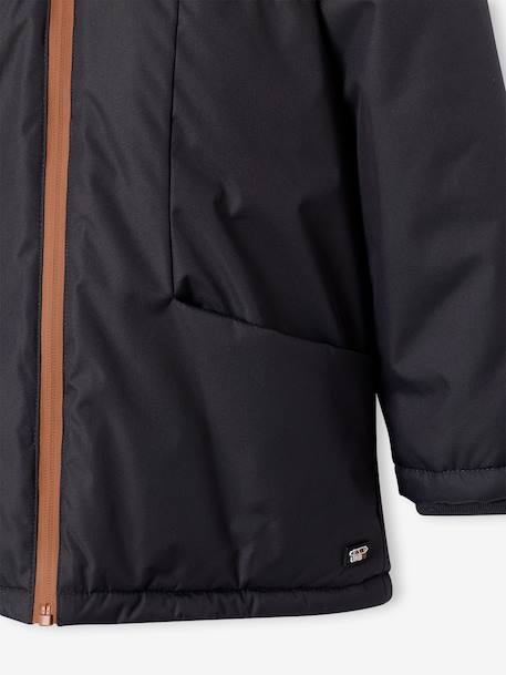Technical Parka with Hood for Boys BROWN MEDIUM SOLID WITH DESIGN+hazel - vertbaudet enfant 