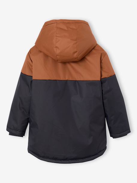 Technical Parka with Hood for Boys BROWN MEDIUM SOLID WITH DESIGN+hazel - vertbaudet enfant 