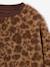 Sherpa sweatshirt with long sleeves for girls camel+ecru - vertbaudet enfant 