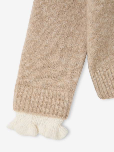 Pull col montant fille camel+old rose - vertbaudet enfant 
