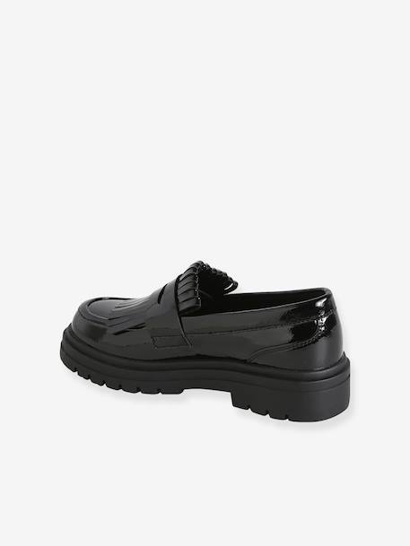 Synthetic loafers for girls black - vertbaudet enfant 