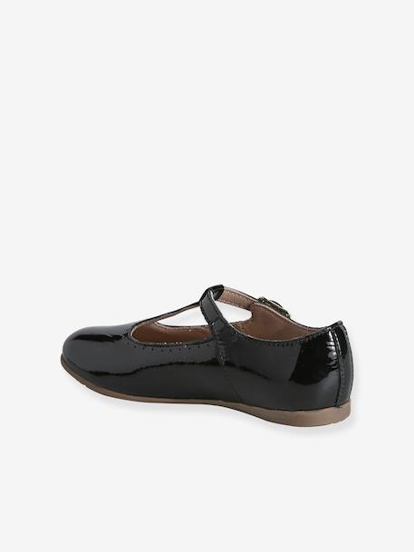 Ballerines cuir fille beige imprimé+noir+or - vertbaudet enfant 