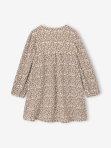 Long-sleeved dress for girls ecru+navy blue - vertbaudet enfant 